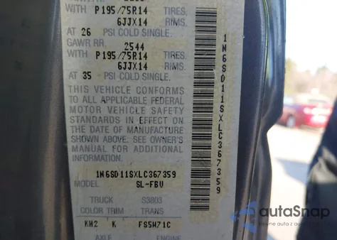 1990 Nissan D21 Short Bed z USA, uszkodzony, nr VIN 1N6SD11SXLC367359